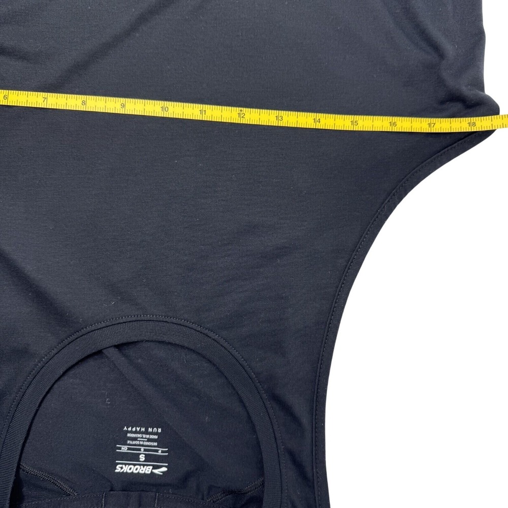 Brooks Running Tank Top Sleeveless Athletic Workout Run Happy Black Men Small - Picture 6 of 11